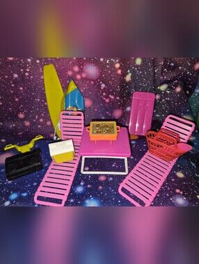 Vintage Barbie & Dollhouse Accessories Lot | 1980s Pool, Beach & Playset Pieces